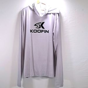 Kooning 2XL long sleeve light grey fishing shirt. NWOT.